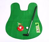 Potty Putter Putting Mat Golf Game - A Whimsical Golfing Indoor Practice Mini Golf Gag Gift Set - Kids Men Funny Novelty Toy Training Accessory Aid for Any Toilet