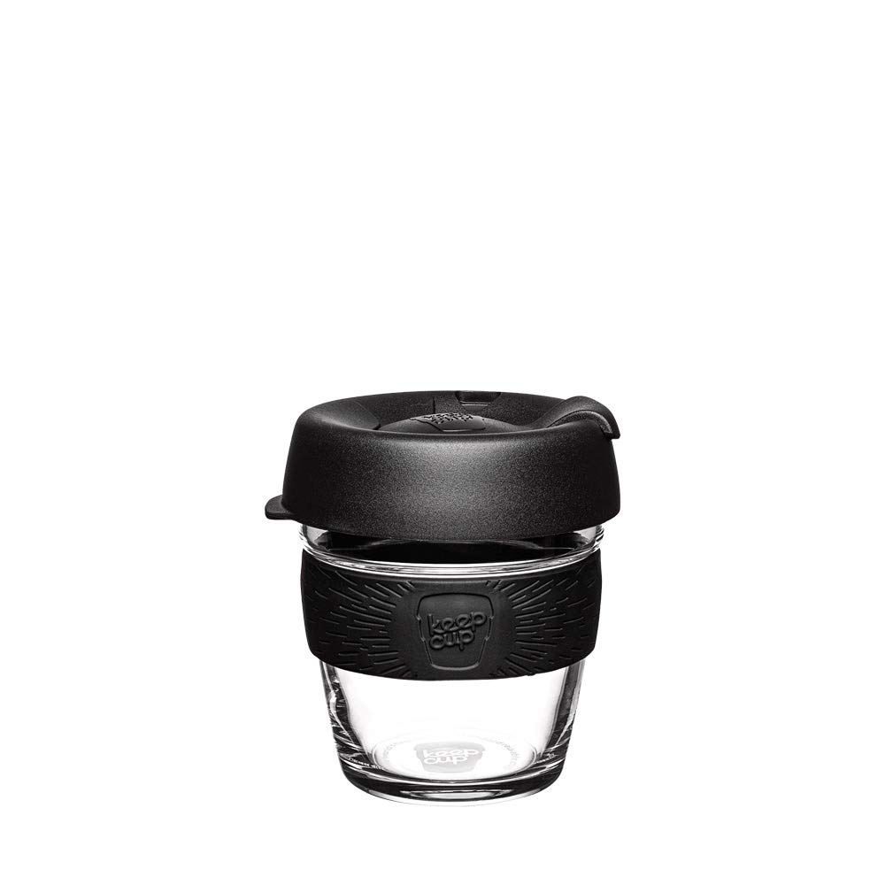 KeepCup Brew, Reusable Glass Cup, Extra Small 6oz | 177mls, Black