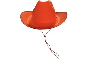 Wool Felt Cowboy Hat, Orange Western Fedora for Men Women, Outdoor Wide Brim Sun Hat, Country Festival Costume Accessory