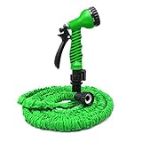 Freehawk® 25 Feet Garden Hose, Water Hose, Hose Reel, Best Hoses, Expandable Garden Hose, with Free 7-way Spray Nozzle Flexible Hose(Green)