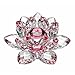 Amlong Crystal Hue Reflection Lotus Flower with Gift Box, 3 inch, Red
