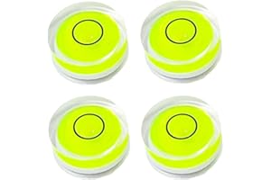WOYISEPG 4Pcs Magnetic Bubble Spirit Levels Mini Circular Bullseye Bubble Level Small Round Spirit Level Measuring Layout Tools (25x10mm, Rubber Magnetic)