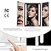 Outtop Lighted Makeup Mirror, LED Vanity Makeup Mirror with Lights and 3X/2X Magnification, Dimmable Touch Screen Tabletop Cosmetic Mirrors, 180 Degree Free Rotation, Battery or USB Charging, White