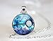 Glaceon Pokeball Necklace // 1 Inch Round Pokemon Eeveelutions Jolteon Flareon Vaporeon Umbreon Leafeon Sylveon // Gift Idea // Gamer Gear