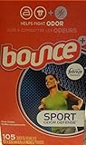 Bounce Pure Sport Dryer Sheets For Men 105 Count by Bounce