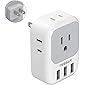 3 Prong to 2 Prong Adapter，TESSAN Electrical 4 Outlet Expander with 3 USB Wall Charger, Multi Plug Extender Splitter…