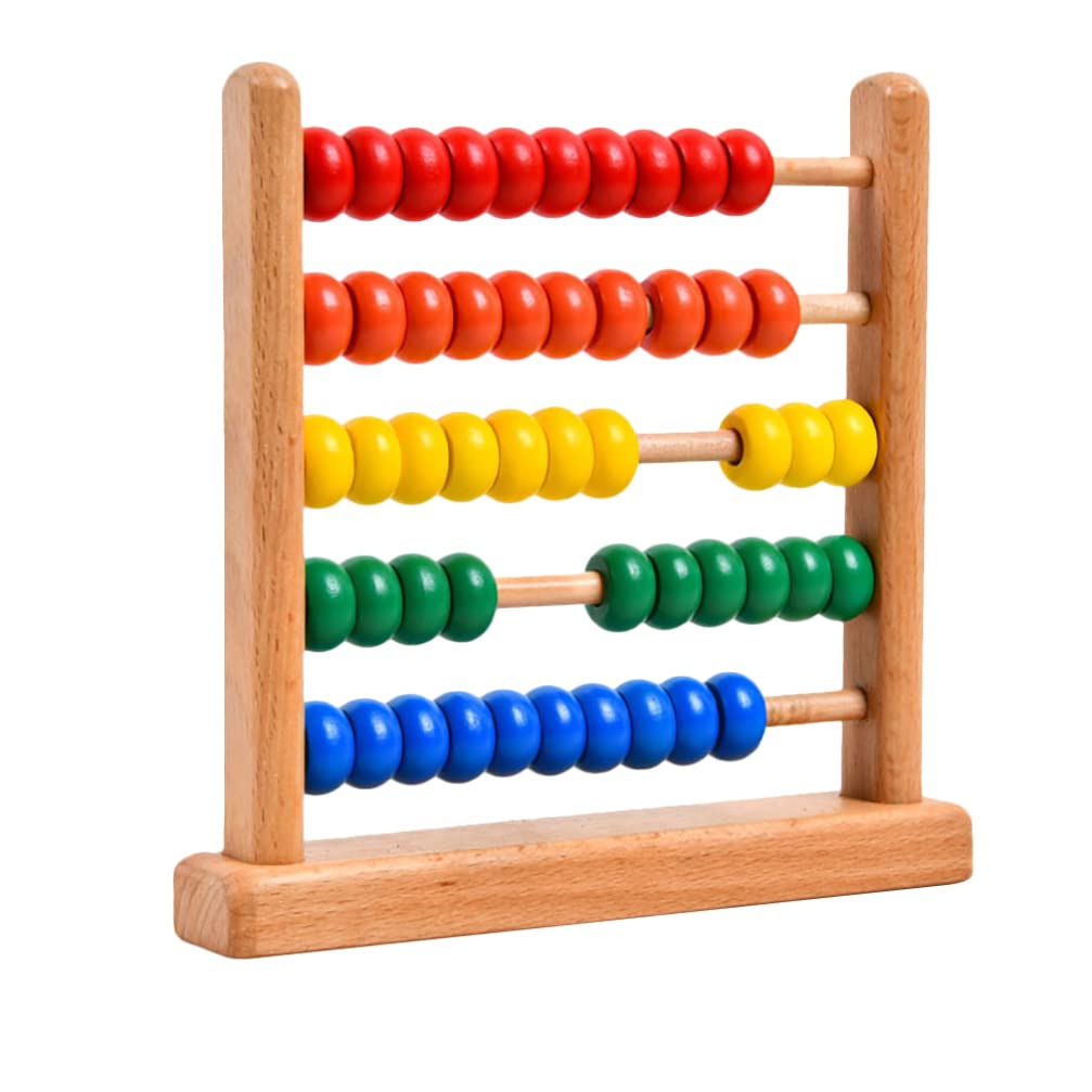 TOYANDONA Wooden Abacus for Kids, Frame Abacus with Multi- Color Beads Math Preschool Number Learning Classic Wooden Toy Calculating Tool Math Manipulatives for Toddlers Boys Girls
