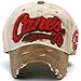 ililily Cane's Distressed Vintage Embroidered Baseball Cap Snapback Trucker Hat Beige