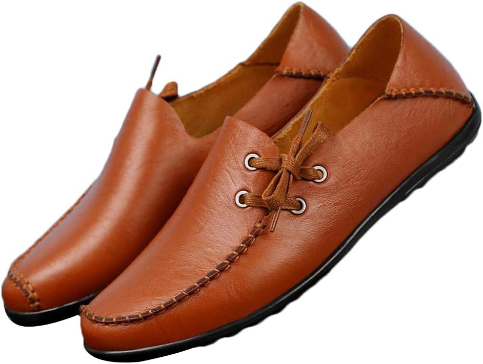 Lucky Exclusive Men’s Leather Loafers Breathable Slip on Driving Shoes Casual Comfort Walking Flat Shoes