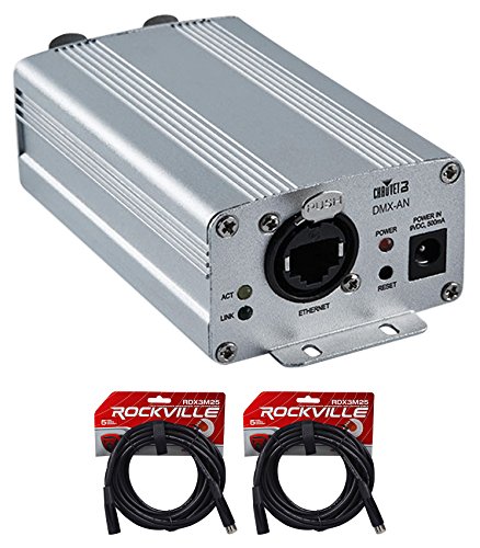 Chauvet DJ DMX-AN Art-Net to DMX or DMX to Art-Net Interface Converter+2) Cables