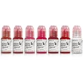 Perma Blend Sultry Lip Set of 6 Pink and Red 0.5 oz Each | Vegan Formula Pigment, Professional Tattooing Supplies, Suitable for Lip Blush Microblading and Shading