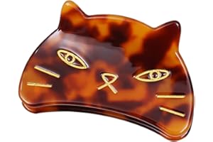 OMG DECOR Cute Cat Head Hair Clips,Cellulose Acetate Hair Clips,Small Claw Clips for Girl,Hair Accessories,S3