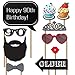 90th Birthday Photo Booth Props - 31-pc Selfie Props with 8 x 10-Inch Sign, 45 Adhesive Pads, 35 Sticks - 90th Birthday Props - Funny Birthday Photo Booth Props