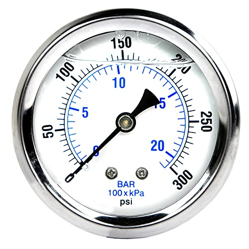 New Stainless Steel Liquid Filled Pressure Gauge WOG Water Oil Gas 0 To