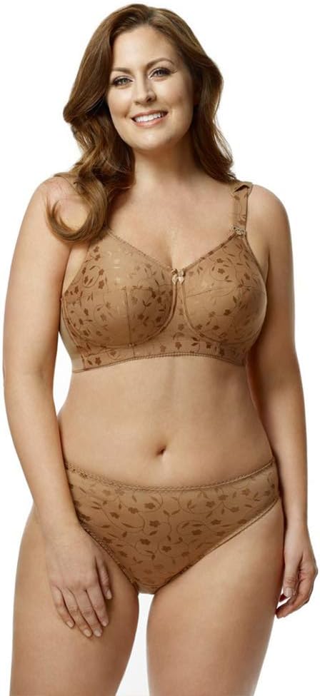 Elila Women's Plus Size Jacquard Wireless Bra #1305