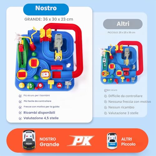 hahaland Track Cars Games Kids 3 4 5 Years Old Race Track Toy Set with Helicopter and 3 Car Educational Toys for Kids Gift