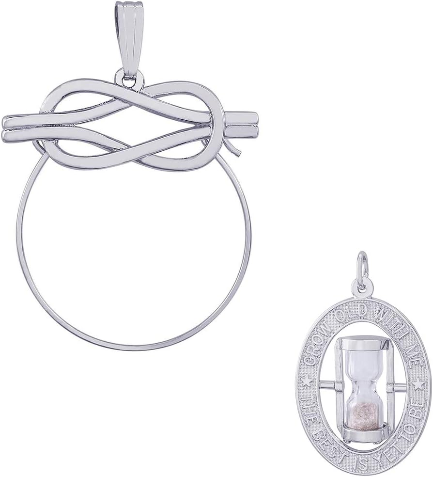 Rembrandt Charms The Best Is Yet To Be Hourglass Charm on an Optional Charm Holder