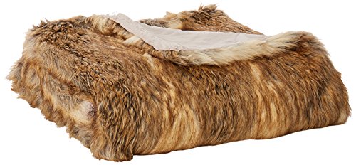 Best Home Fashion Faux Fur Throw - Lounge Blanket - Amber Fox - 58