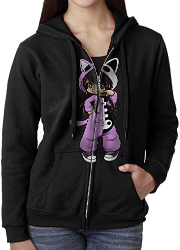 KIHOYG Women's Aphmau Cartoon Hooded Zip Front Sweatshirt