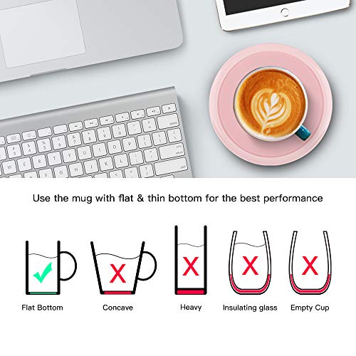 Smart Coffee Mug Warmer, BESTINNKIT Auto On/Off Cup Warmer for Office Desk Use, Heating Pad, Gravity-Induction Beverage Warmer Plate (Up to 131℉/55℃) - Thumbnail 2