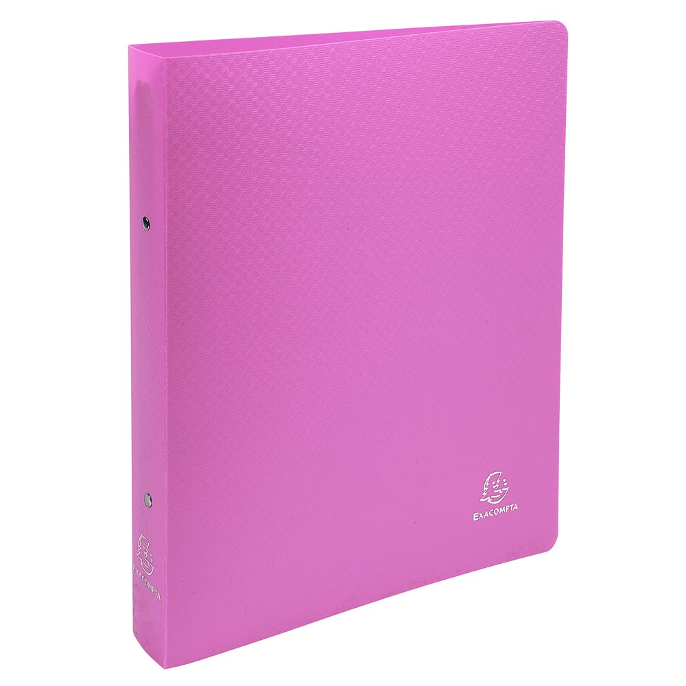 Exacompta - Ref. 54694E - Set of 5 semi-rigid OPAK binders - 2 round rings diameter 30 mm - Spine 40 mm - External dimensions: 32 x 26.8 cm - A4 Maxi file format - Colour: pink — image 1