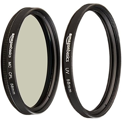 Amazon Basics UV Protection Filter - 58 mm & Circular Polarizer Filter - 58 mm