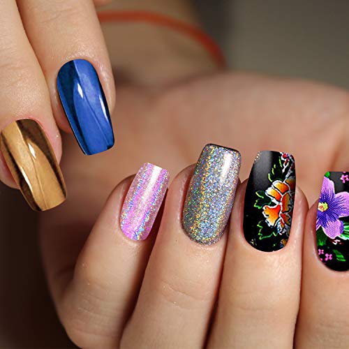 Duufin 50 Colors Nail Foil Transfer Sticker Starry Sky Foil Nail Art Stickers Nail Foil Wraps Nail Adhesive Foil Transfer Glitters Acrylic DIY Decoration Kit