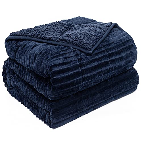 Pawque Sherpa Fleece Weighted Blanket Twin Size 15lbs for Adult, Fuzzy