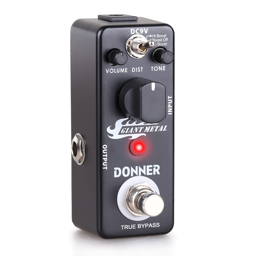 Donner Giant Metal Distortion Pedal -Boost Distortion for Electric Guitar, Pedalboards, 3 Modes True Bypass