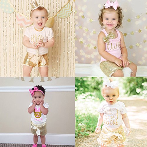 Cilucu Baby Girls Shorts Toddler Sequin Shorts Sparkles on Both Sides Gold 2T