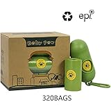 BABY PAW Pet Poop Bags 320 Counts 16 Rolls Dog Waste Bags Doggie Bags with Free Dispenser