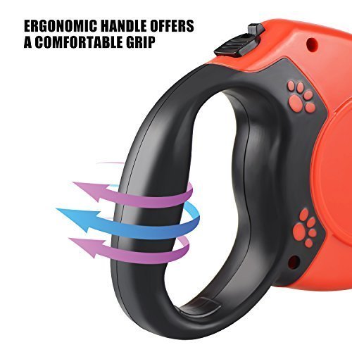 Retractable Dog Leash, FuPany Dog Walking Leash 26ft for Medium Large Dogs Up to 88lbs with Anti-Slip Handle (Red)