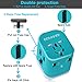 Universal Travel Adapter Power Converters All-in-One International AC Plug Adapter Fast Charging Outlet with Smart 4 USB Ports(4.5A) for US UK AUS EU More Than 150 Countries in Blue by Bonaker