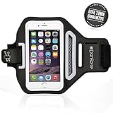 DanForce AJ66 Water Resistant Sports Armband with Key Holder for 5/5S/5C/SE, iPod Touch 6, 5 ArmTrek Sports Exercise Armband for Apple, Compatible Key Holder, Good For hiking,Biking,Walking (Black)