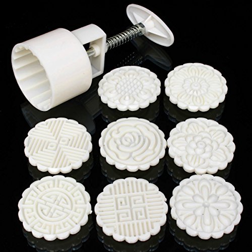 Kingso mooncake mould moon cake decoration mold with 8p…