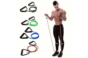 Single Resistance Exercise Band with Comfortable Handles - Ideal for Physical Therapy, Strength Training, Muscle Toning