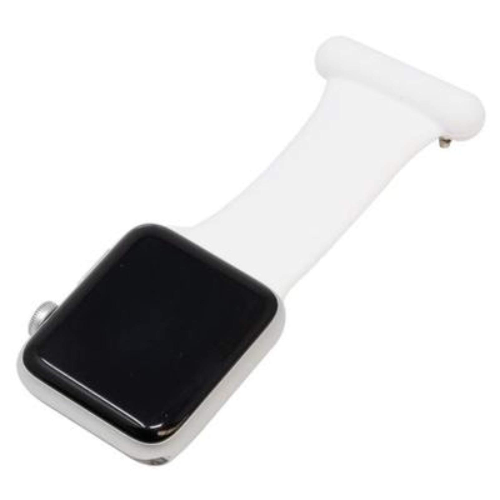 Fob for Apple Watch for Nurses Midwives Doctors Healthcare Paramedics, Silicone Pin Fob, Infection Control Design Compatible with All Apple Watch Series 7,6,5,4,3,2,1 (42mm/44mm45mm, White)