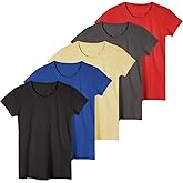 Sexy Basics Women's Crew Neck T-Shirts | Workout - Yoga - Sleep | Ultra Soft Stretch Short Sleeve Tops | Multi Packs