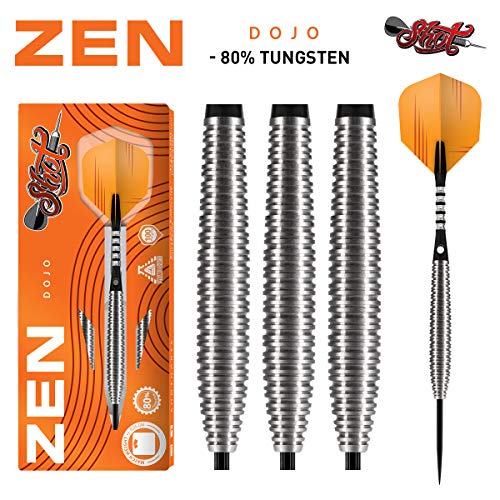 Shot! Darts Zen Dojo-Steel Tip Dart Set-Front Weighted-80% Tungsten Barrels (23)