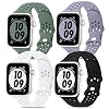 iWabcertoo Compatible with Apple Watch Bands 38mm 40mm 41mm 42mm 44mm 45mm,4 Packs Sport Breathable Soft Silicone…