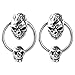 XIUFEN 1 Pair Stainless Steel Enamel Skull Punk Gothic Ear Stud Earring Men's Gift
