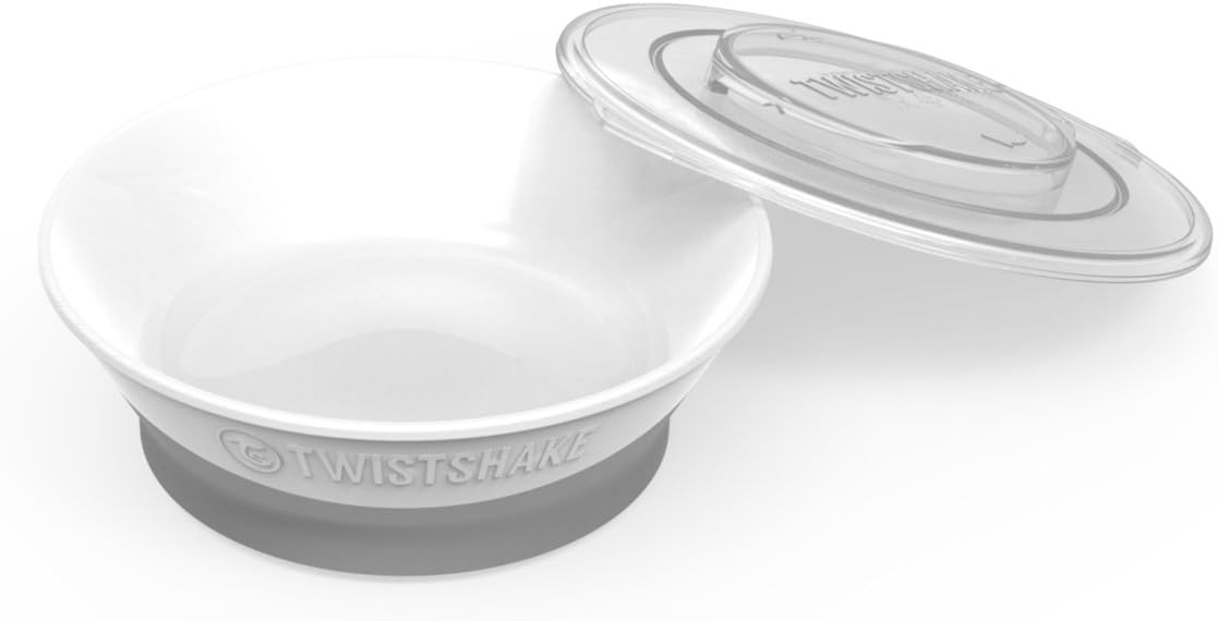 Twistshake Baby Bowl with Airtight Lid, White, 6+ months