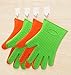 New Oven Mitts Gloves Resistant MAX Heat Silicone BBQ Grilling Gloves for Cooking Baking Barbecue Potholder-Green