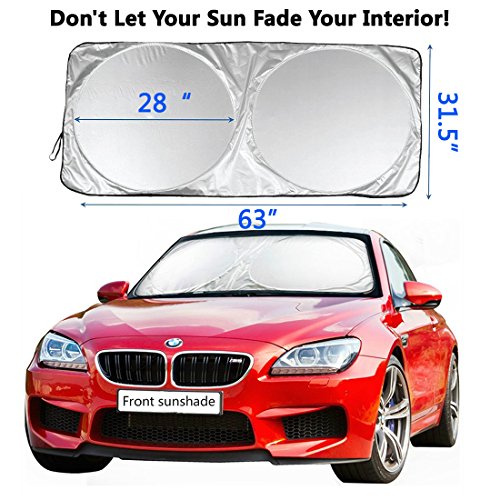 EveShine Car Windshield Sunshade Sun Shade UV Auto Protector (63" x 31.