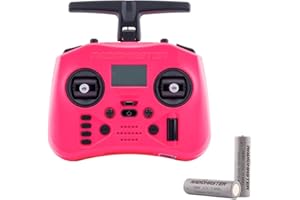 Radiomaster Pocket Crush 2.4GHz ELRS Hall Gimbal Transmitter Remote Control Portable Lightweight Foldable Antenna Mode 2 (Hot Pink with 18650)