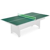 Hathaway Quick Set 9 ft Table Tennis Conversion Top | Regulation size play, net and posts included, foldable two-piece hinge design, fits 7 to 8 ft billiard or dining tables
