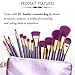 Qivange Makeup Brush Set, Professional Makeup Brushes with Cosmetic Bag(Purple with Gold, 15 PCS)