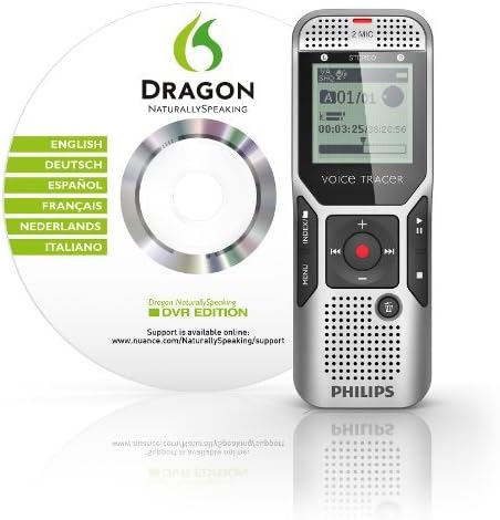 Consumer Electronic Products Philips DVT1500/00 2 GB Digital Voice Tracer with 2 Built-In Microphones and Dragon Naturally Speaking Voice Recorder Supply Store