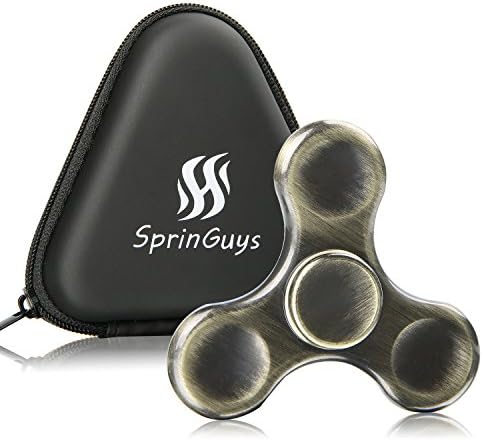 SpinnerGuys EDC Spinner Tri-Fidget Metal Toy For ADD, ADHD, Anxiety, and Autism Adult Children, Zinc Alloy Bronze (Bronze-A)