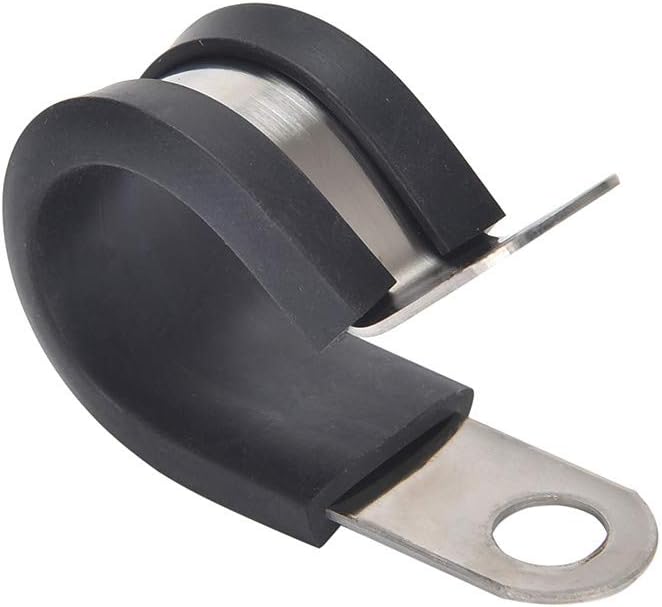 Solarson 20 Pack 3/4 Inch Stainless Steel Cable Clamp,3/4 rubber clamp,Rubber Cushioned